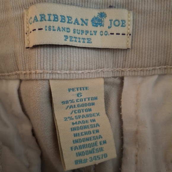 Caribbean Joe Women's Light Khaki Corded Chinos - Picture 5 of 8